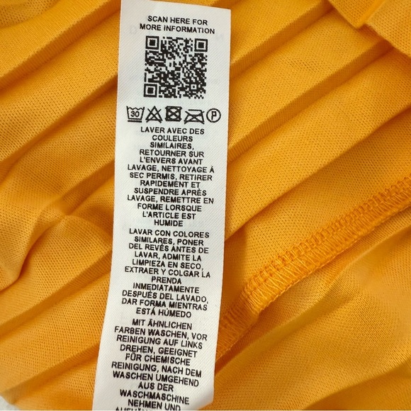 ASOS DESIGN Petite Corset Detail Pleated Tiered Maxi Dress in Marigold Size 6 - Picture 11 of 11